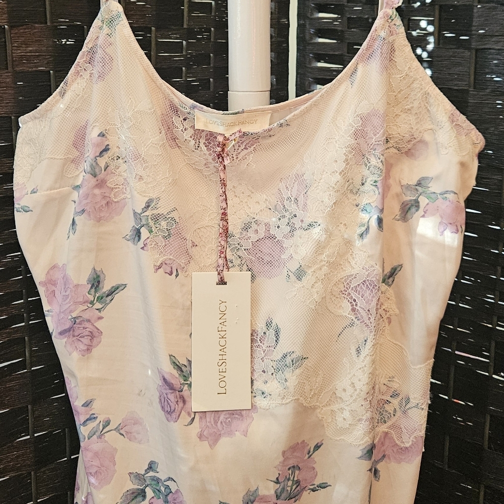LoveShackFancy Pastel Floral Dress with Lace - Picture 6 of 8